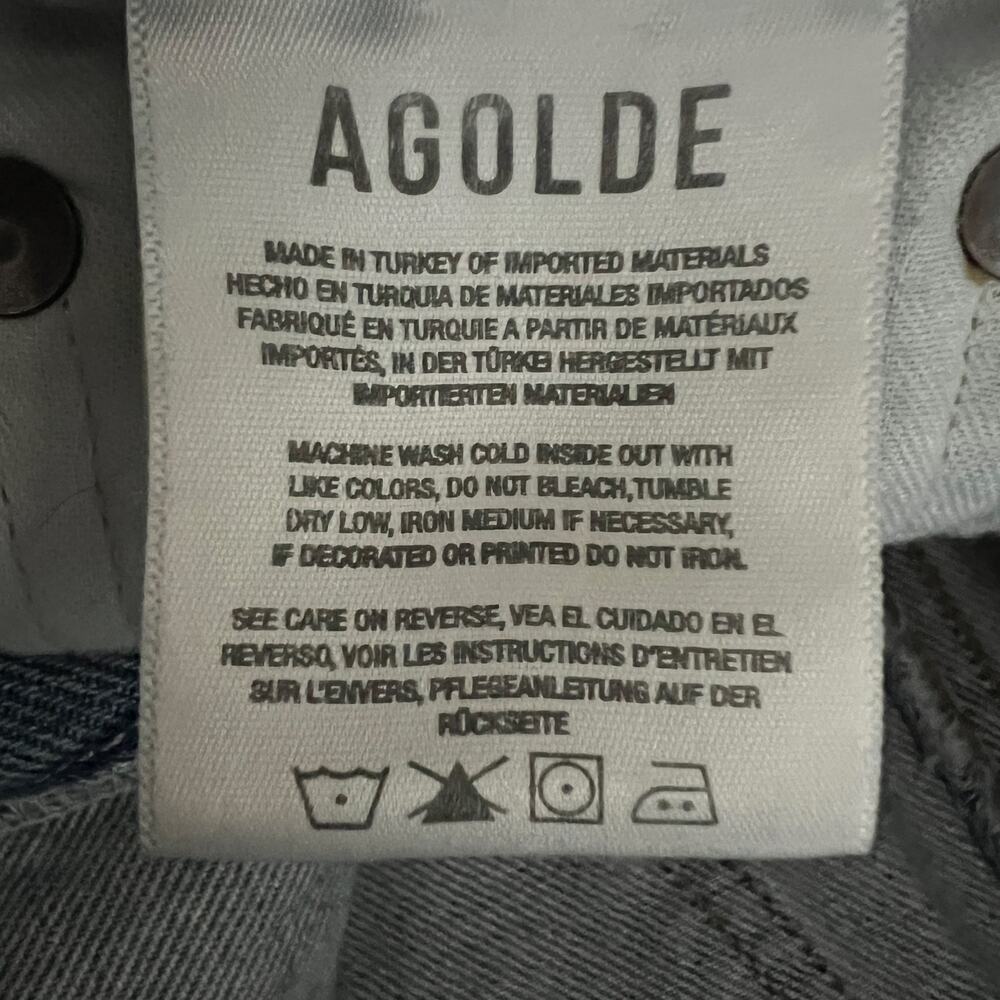 Agolde Criss Cross Denim Mini Skirt Size 25 - Picture 10 of 16
